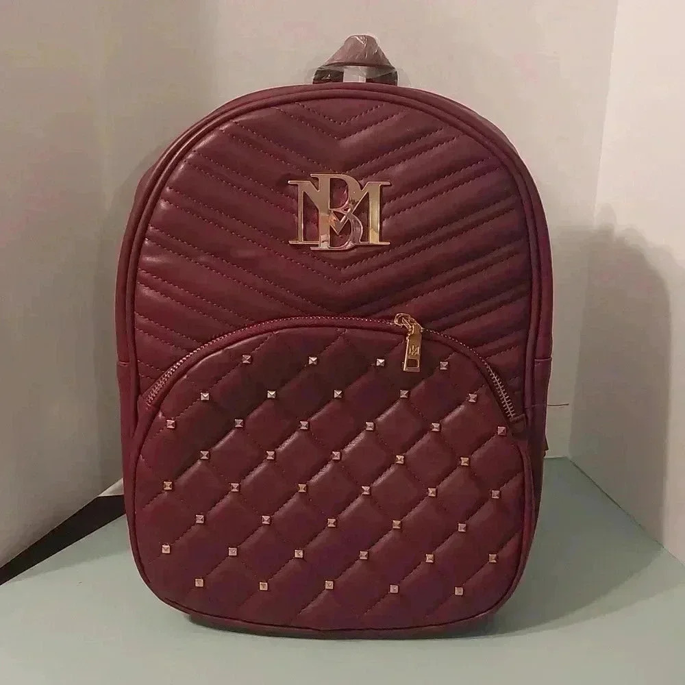 NWT BADGLEY MISCHKA PLUM POCKET STUDDED BACKPACK